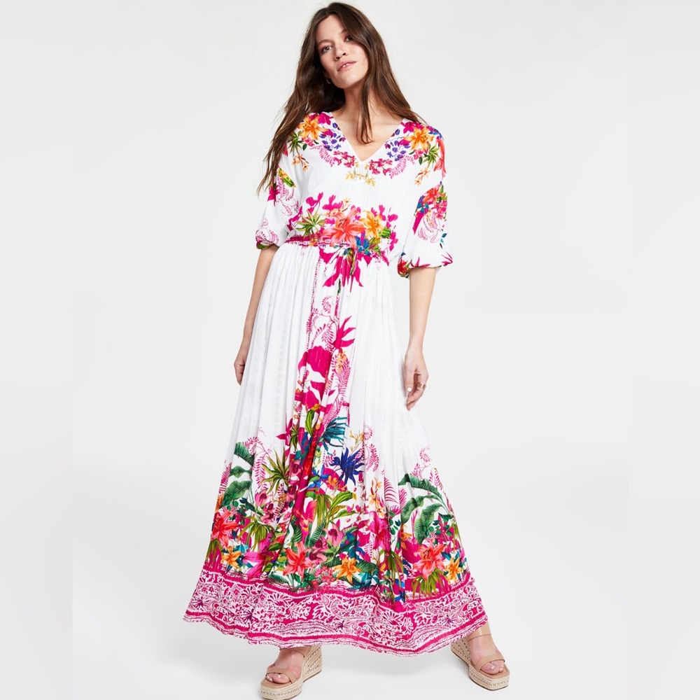 New INC International Concepts Women's Mara Garden Maxi‎ Dress, Size Medium